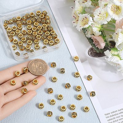 100Pcs Tibetan Style Alloy European Beads TIBEB-SP0001-07-1