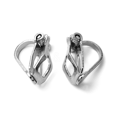 Brass Clip-on Earring Findings X-EC110-NF-1