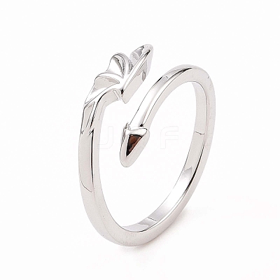 Brass Dragon Wings Cuff Ring for Women RJEW-B028-21P-1