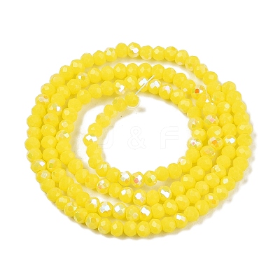 Electroplate Opaque Solid Color Glass Beads Strands EGLA-A044-P1mm-L04-1