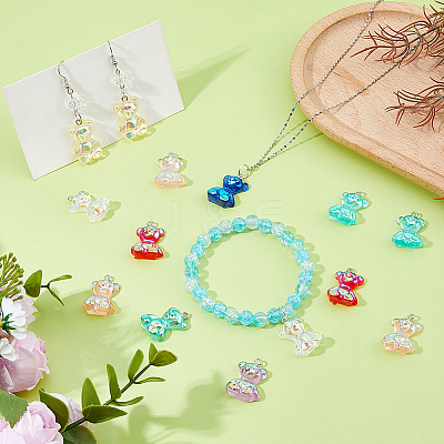 32Pcs 8 Colors Transparent Resin Pendants RESI-DC0001-47-1