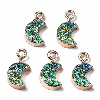 Druzy Resin Pendants X-RESI-S383-007-B01-1