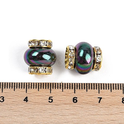 Resin Beads with Brass Rhinestone Rondelle KK-H490-05G-09-1