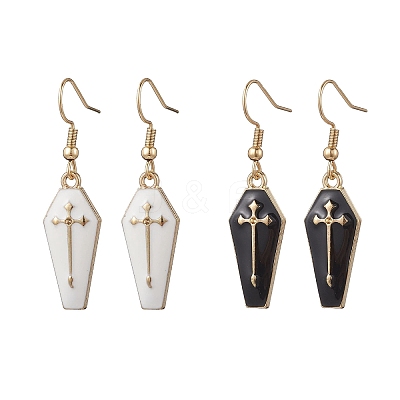 2 Pairs Alloy Enamel Dangle Earrings EJEW-JE06530-1