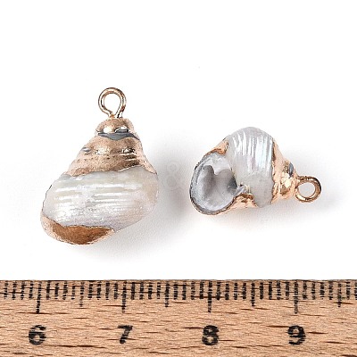 Electroplated Natural Shell Pendants BSHE-T015-12-1