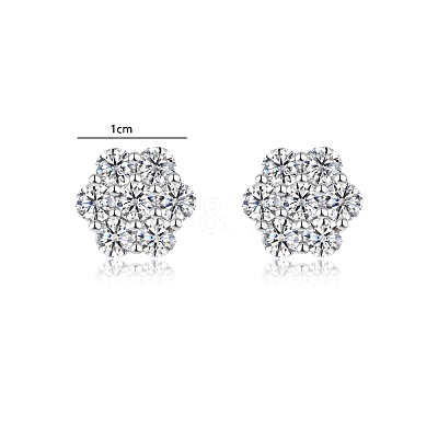925 Sterling Silver Pave Moissanite Stud Earrings for Women SX7074-1-1