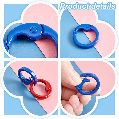 28Pcs 14 Colors Spray Painted Alloy Spring Gate Rings FIND-PH0007-90-1