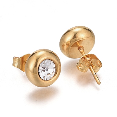 Ion Plating(IP) 304 Stainless Steel Stud Earrings EJEW-L251-A01-G-1
