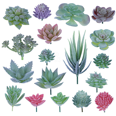 PVC Artificial Succulent Plant AJEW-SP0004-35C-1