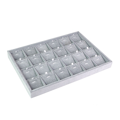 24 Grids Velvet Pendant Organizer Trays PW-WG64371-13-1