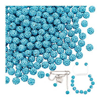 200Pcs Pave Disco Ball Beads RB-PH0001-41D-1