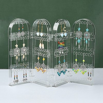 4 Foldable Screen Acrylic Earring Display Stands EDIS-N010-02-1
