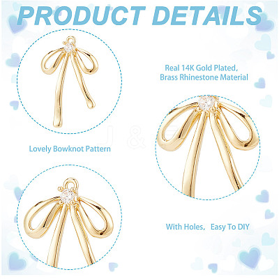 12Pcs 2 Colors Brass Rhinestone Pendants KK-HY0003-75-1