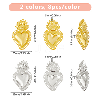 16Pcs 2 Colors Alloy Pendants FIND-DC0006-50-1