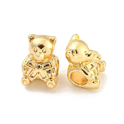 Rack Plating Alloy European Beads FIND-B034-36G-1