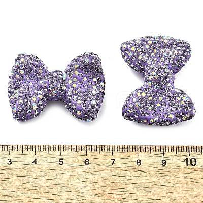 Bowknot Shape Polymer Clay Rhinestone Beads CLAY-NH0001-05F-1