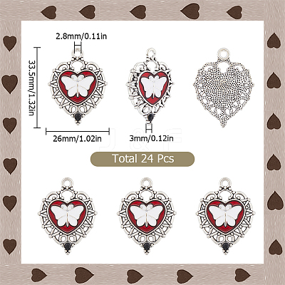 24Pcs Alloy Enamel Pendants ENAM-SC0007-74-1