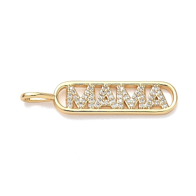 Mother's Day Brass Micro Pave Clear Cubic Zirconia Pendants KK-T084-01B-G-1