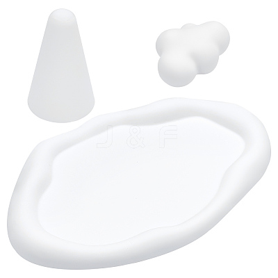 3Pcs 3 Style Gesso Jewelry Plate DJEW-WR0001-02-1