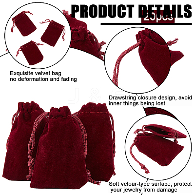 25Pcs Rectangle Velvet Drawstring Pouches TP-BBC0001-04B-02-1