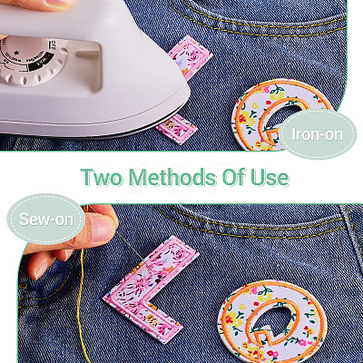 3 Bags Polyester Embroider Self-adhesion Thread Iron on/Sew On Patches PATC-TA0001-52-1