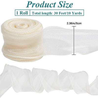 Polyester Organza Ribbons SRIB-WH20020-003B-01-1