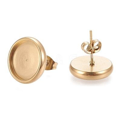 Ion Plating(IP) 304 Stainless Steel Stud Earring Settings STAS-K202-05E-G-1