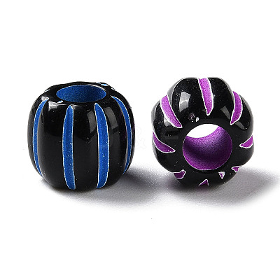 Spray Printed Opaque Acrylic European Beads SACR-P031-02B-1