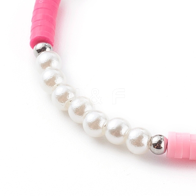 Polymer Clay Heishi Beaded Bracelets BJEW-JB06131-1
