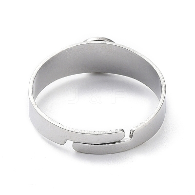 Non-Tarnish Adjustable 304 Stainless Steel Finger Rings Components STAS-F149-21P-C-1