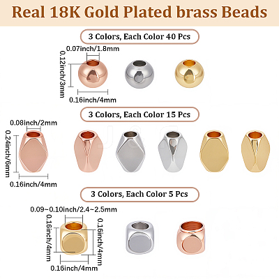 180Pcs 9 Styles Brass Beads KK-BBC0025-82-1