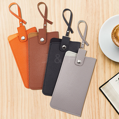 4Pcs 4 Colors PU Leather Eyeglass Cases AJEW-CN0004-99A-1