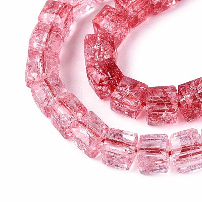 Crackle Transparent Glass Beads Strands X1-GLAA-N062-6mm-09-1