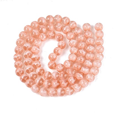 Transparent Half Spray Painted Glass Beads Strands GLAA-Q110-02A-06-1