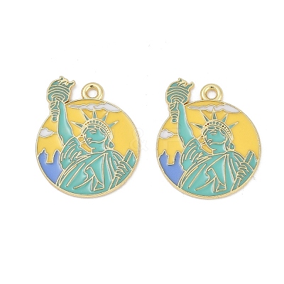 Alloy Enamel Pendants ENAM-V001-02B-G-1