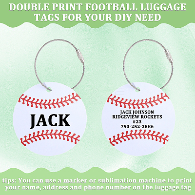 12Pcs PVC Baseball Luggage Tags AJEW-SP0004-23A-1
