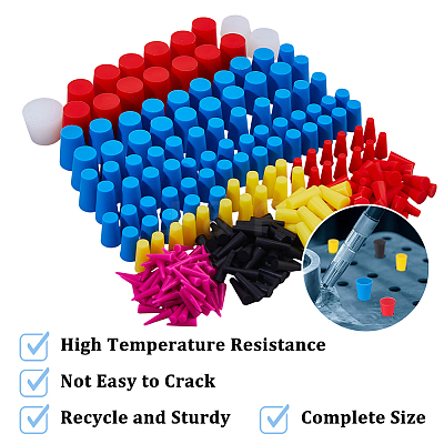 350Pcs Silicone Plugs AJEW-WH0752-326B-1