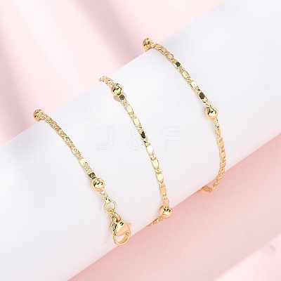 1.5MM Brass Round Ball Oval Link Chain Necklaces NJEW-H086-02G-1
