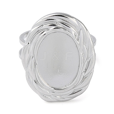 Non-Tarnish 304 Stainless Steel Open Cuff Ring Components STAS-Q308-05P-1