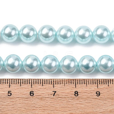 Electroplated Shell Pearl Beads Strands BSHE-G041-8mm-03-1