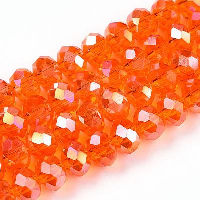 Electroplate Glass Beads Strands EGLA-A034-T6mm-B22-B-1
