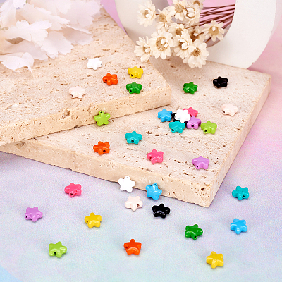 44Pcs 11 Colors Spray Painted Alloy Beads FIND-TA0003-02-1