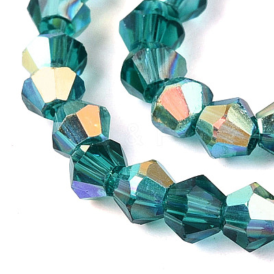 AB Color Plated Transparent Glass Beads Strands GLAA-G127-01-01G-1
