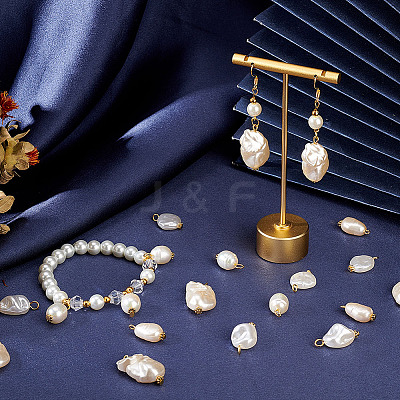 100Pcs 5 Style ABS Plastic Imitation Pearl Beads Pendant KY-AR0001-12-1