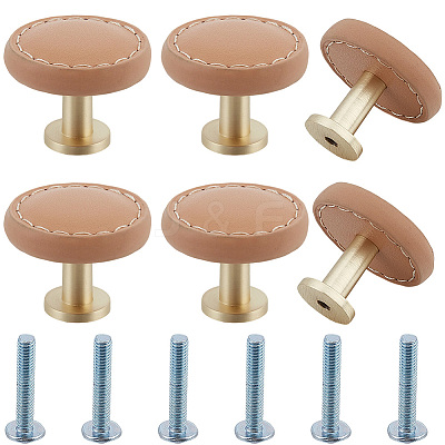 6Pcs Imitation Leather Jewelry Box Drawer Handles FIND-CL0001-69A-1