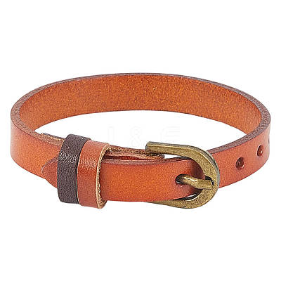 Cattlehide Adjustable Bracelets for Men Women BJEW-WH20001-06A-1