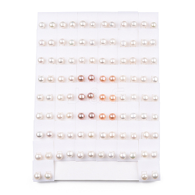 Natural Pearl Stud Earrings PEAR-N020-08B-1