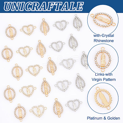 50pcs 5 styles Religion Alloy Connector Charms FIND-UN0002-29-1