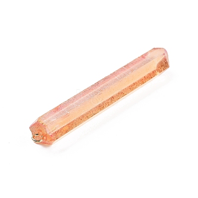Electroplated Natural Quartz Pendants G-P315-B01-12G-1