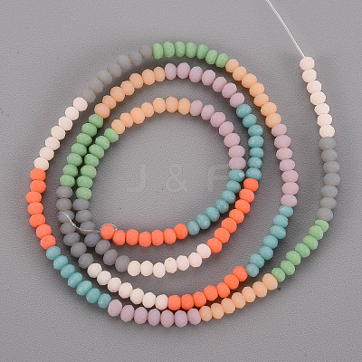 Opaque 7 Colors Frosted Glass Beads Strands FGLA-T002-02A-A01-1
